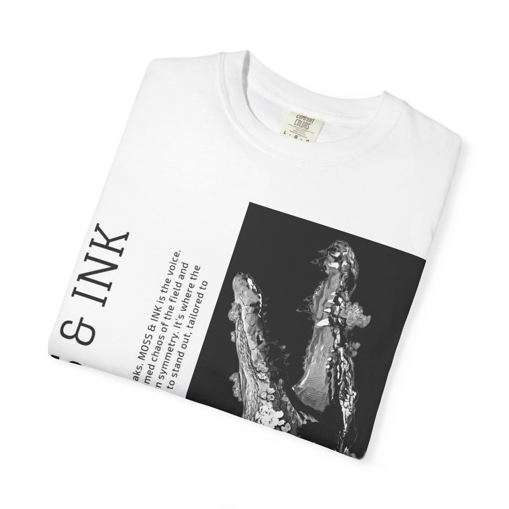 Moss & Ink Floral Croc Graphic T-shirt | Botanical Crocodile Illustration