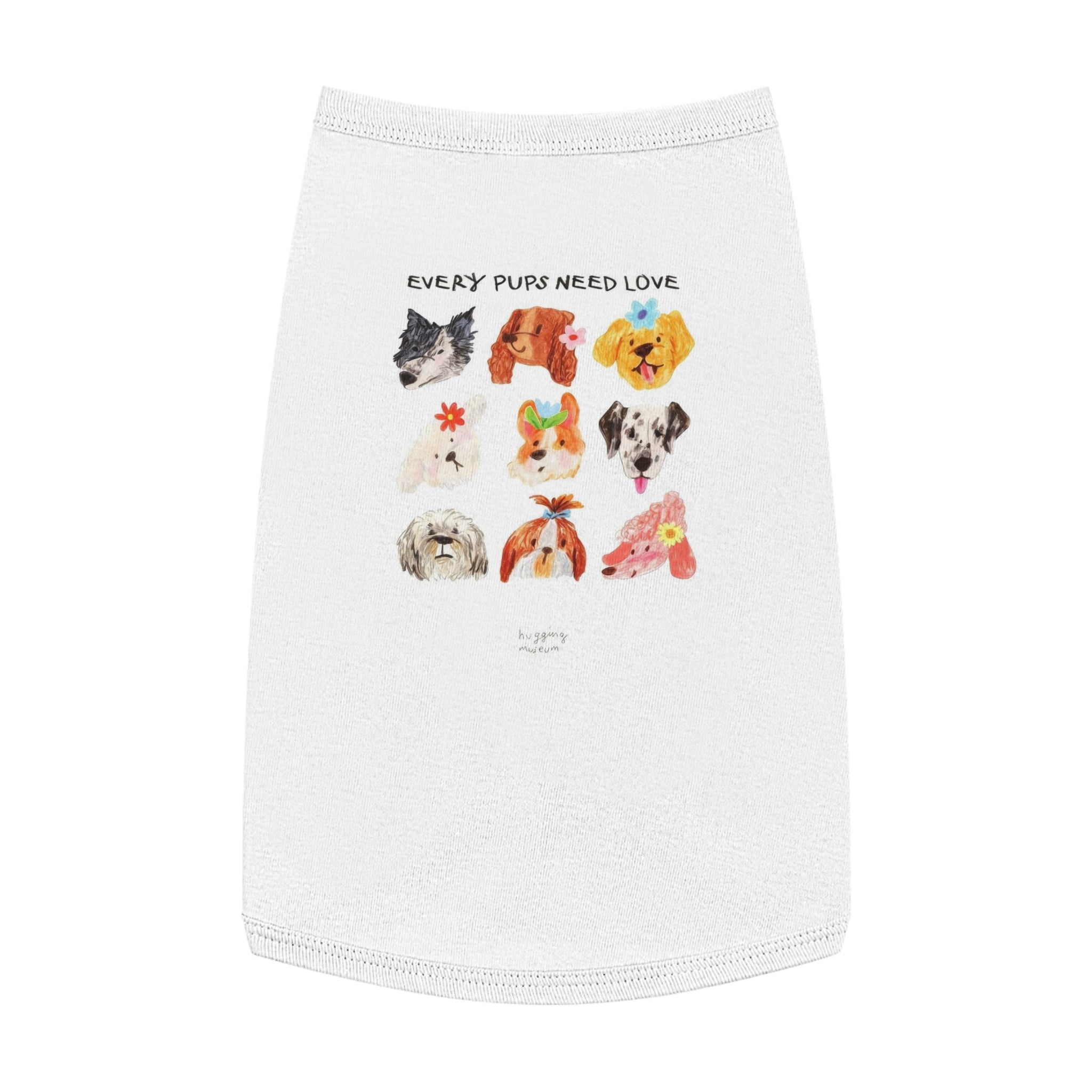 Pet Tank Top — "Every Pups Need Love" Cute Puppy Faces Dog Tank