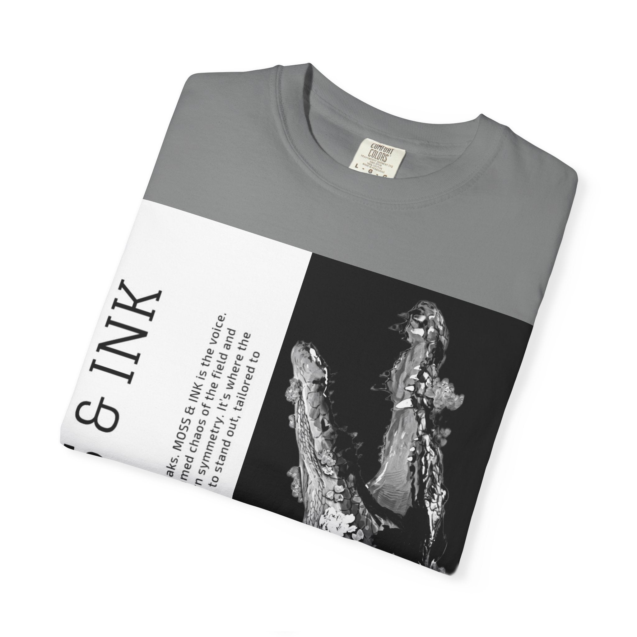 Moss & Ink Floral Croc Graphic T-shirt | Botanical Crocodile Illustration