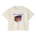 Don't Worry, Eat Cake Women's Boxy Tee — Cute Dessert Graphic T-Shirt