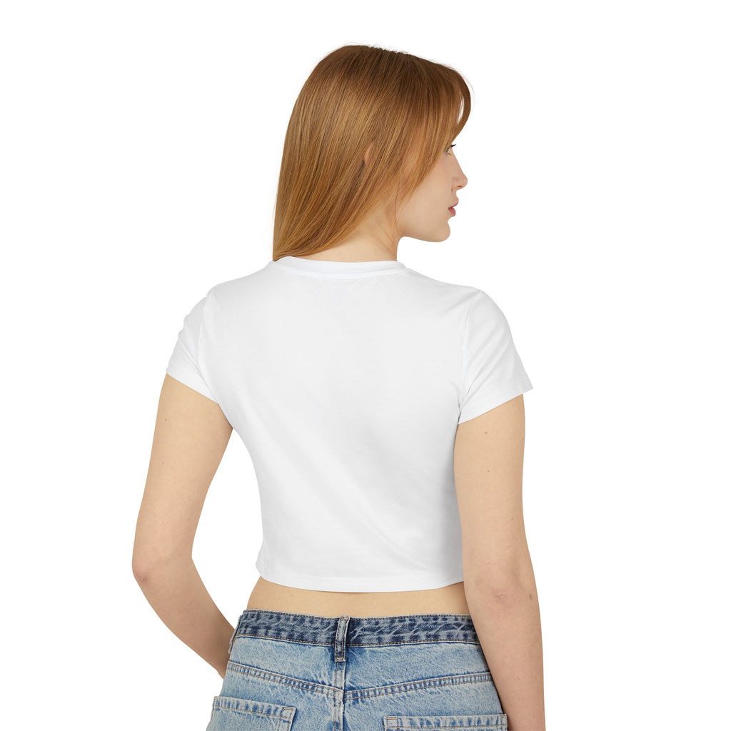 Cartoon Sad Face with Cap Baby Tee | Cute Character Crop Top