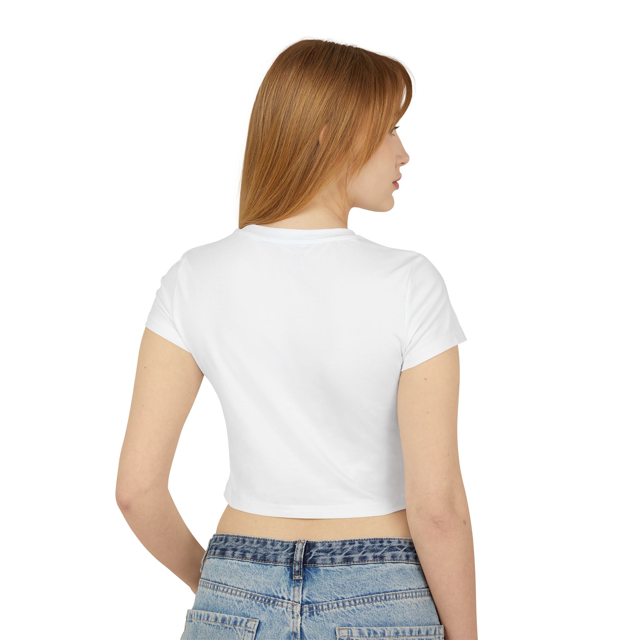 Cartoon Sad Face with Cap Baby Tee | Cute Character Crop Top