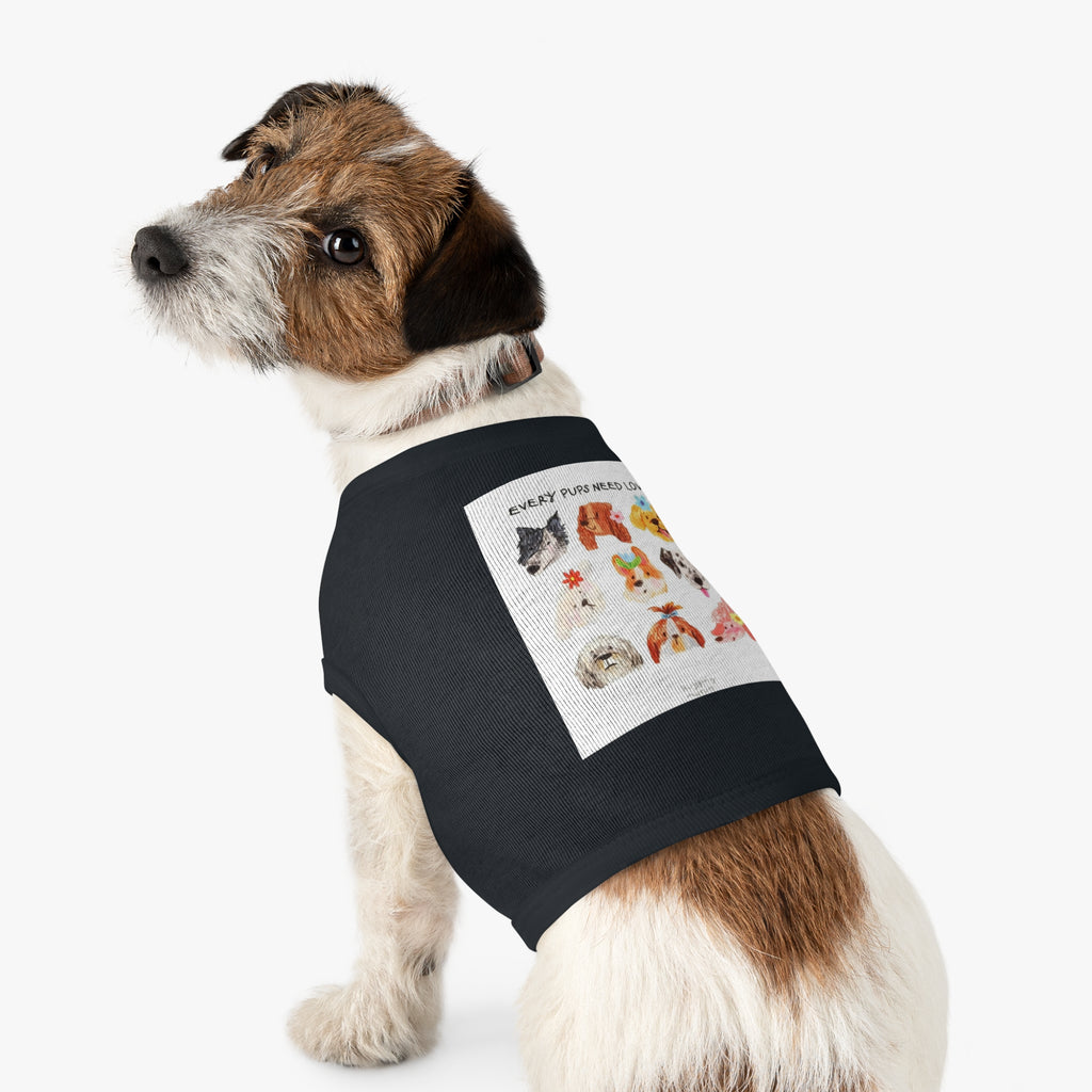 Pet Tank Top — "Every Pups Need Love" Cute Puppy Faces Dog Tank