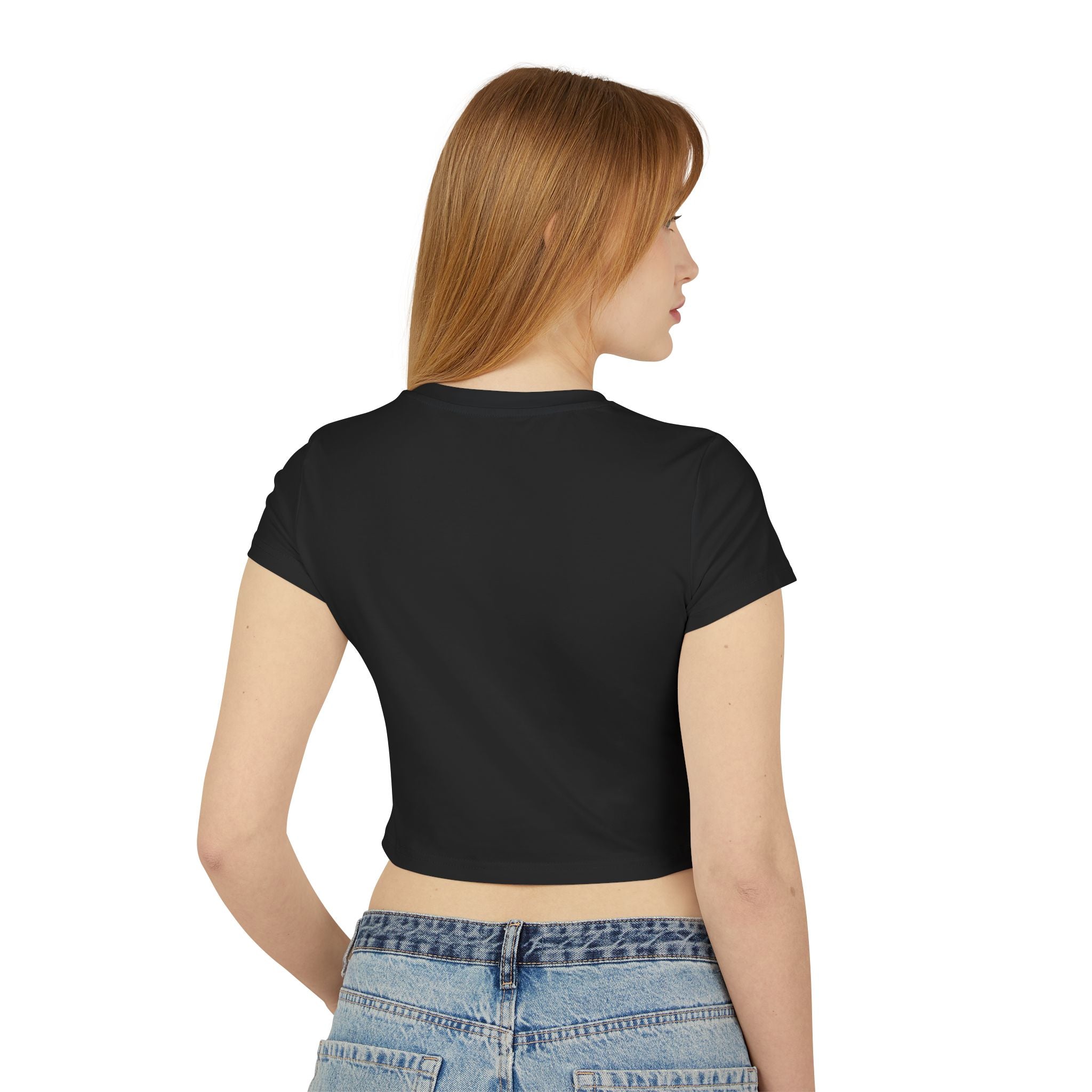 Cartoon Sad Face with Cap Baby Tee | Cute Character Crop Top