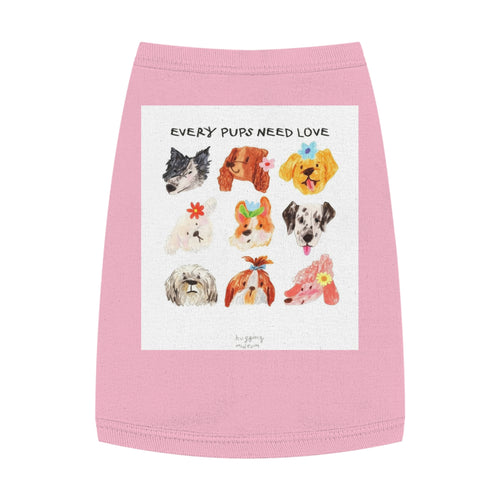 Pet Tank Top — "Every Pups Need Love" Cute Puppy Faces Dog Tank