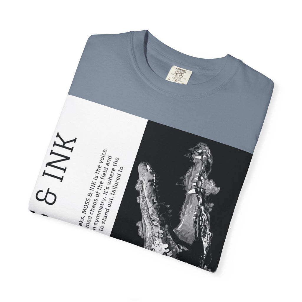 Moss & Ink Floral Croc Graphic T-shirt | Botanical Crocodile Illustration