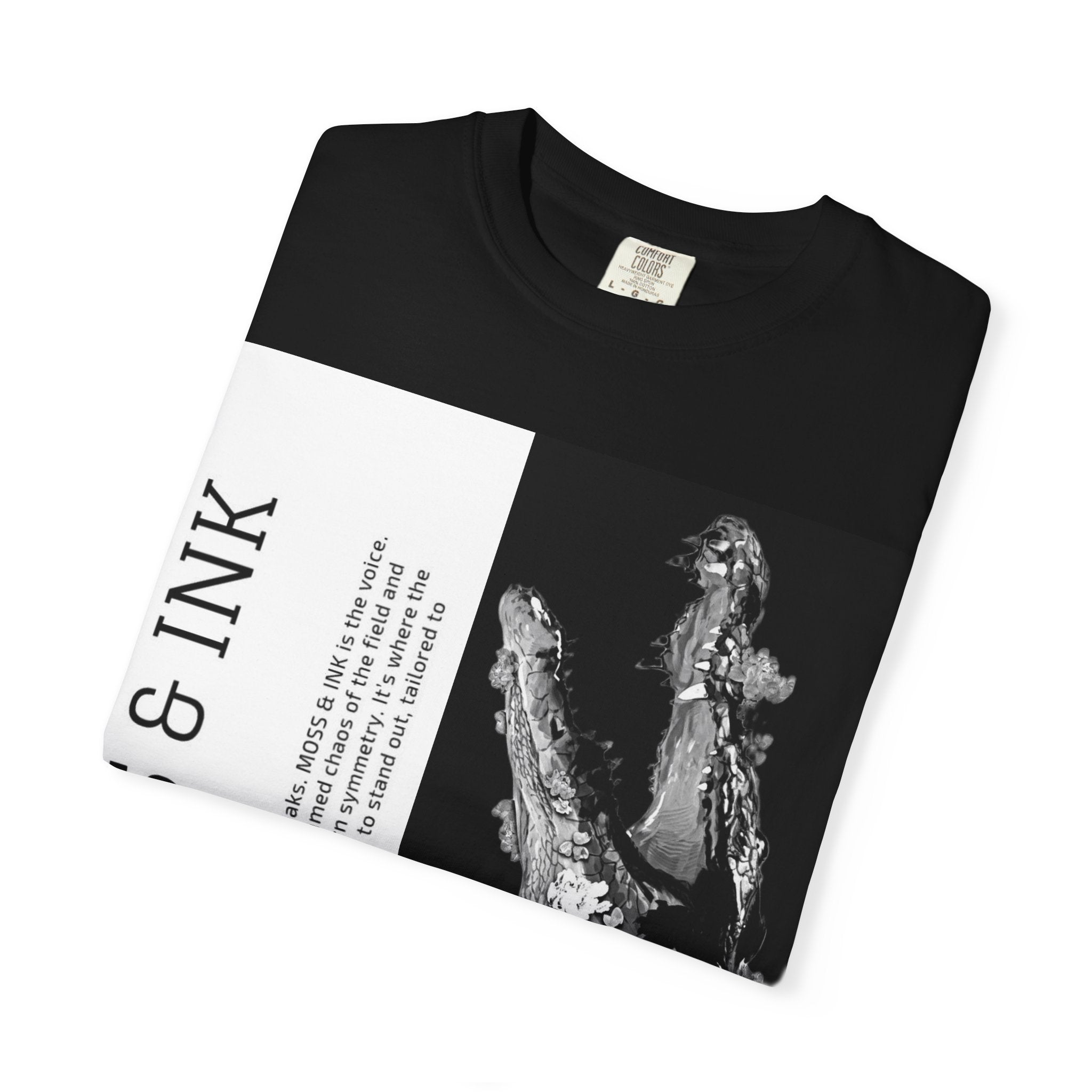 Moss & Ink Floral Croc Graphic T-shirt | Botanical Crocodile Illustration