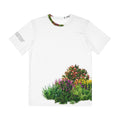 Floral Garden Graphic Tee — Men's White Polyester Shirt with Meadow Print
