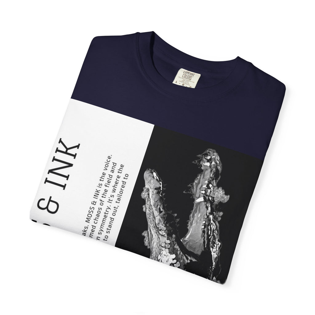 Moss & Ink Floral Croc Graphic T-shirt | Botanical Crocodile Illustration