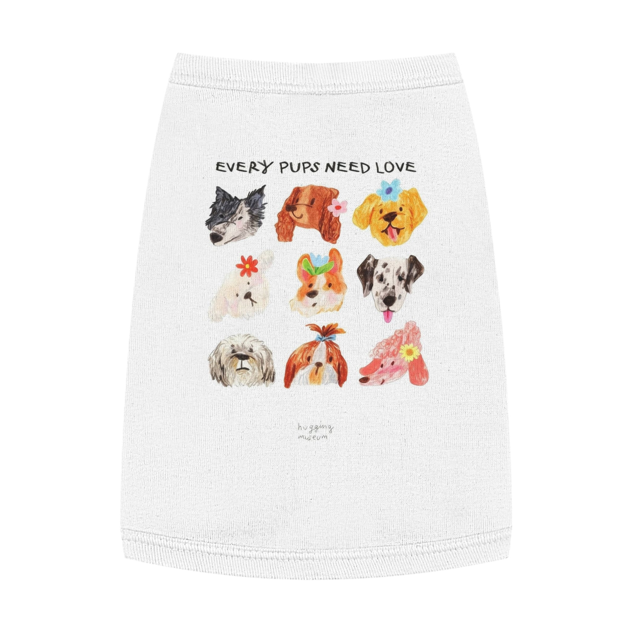 Pet Tank Top — "Every Pups Need Love" Cute Puppy Faces Dog Tank
