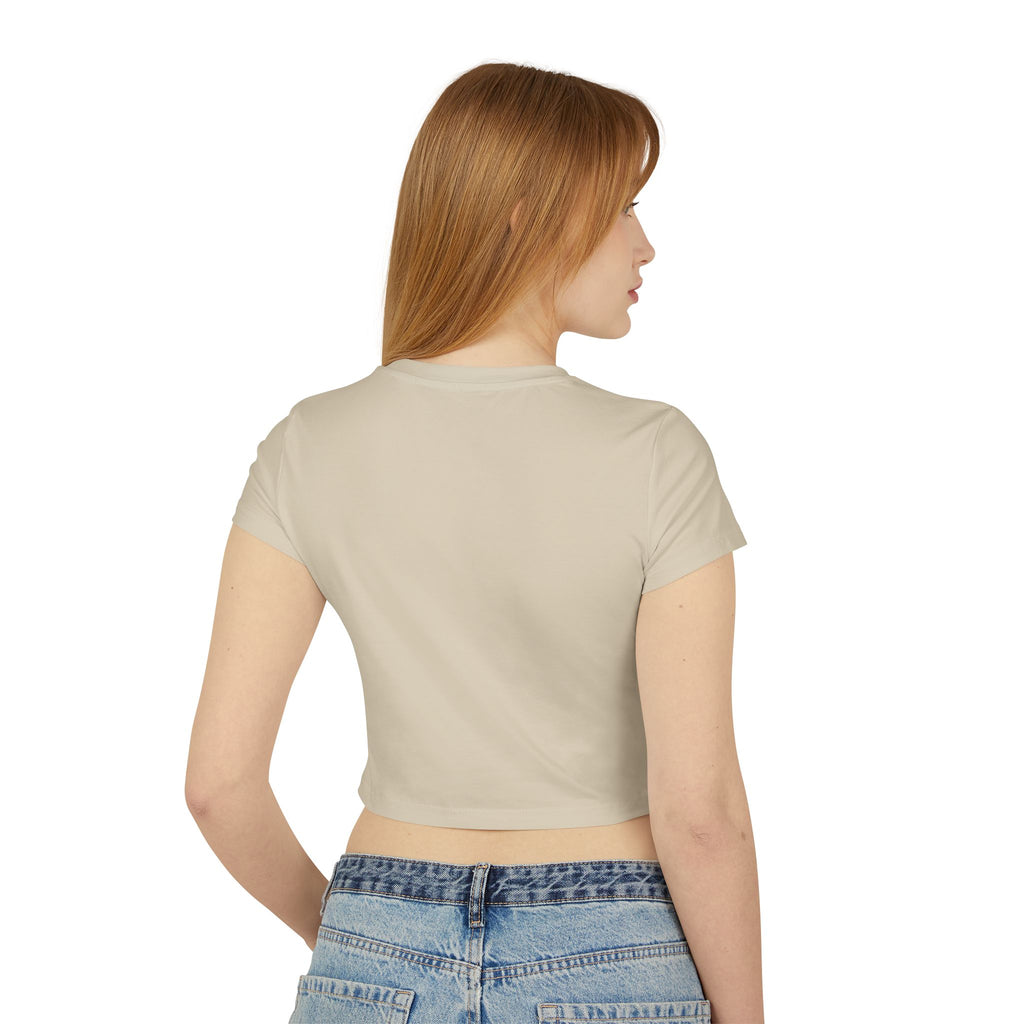 Cartoon Sad Face with Cap Baby Tee | Cute Character Crop Top