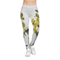 Yellow Floral Silhouette Leggings | Floral Leggings