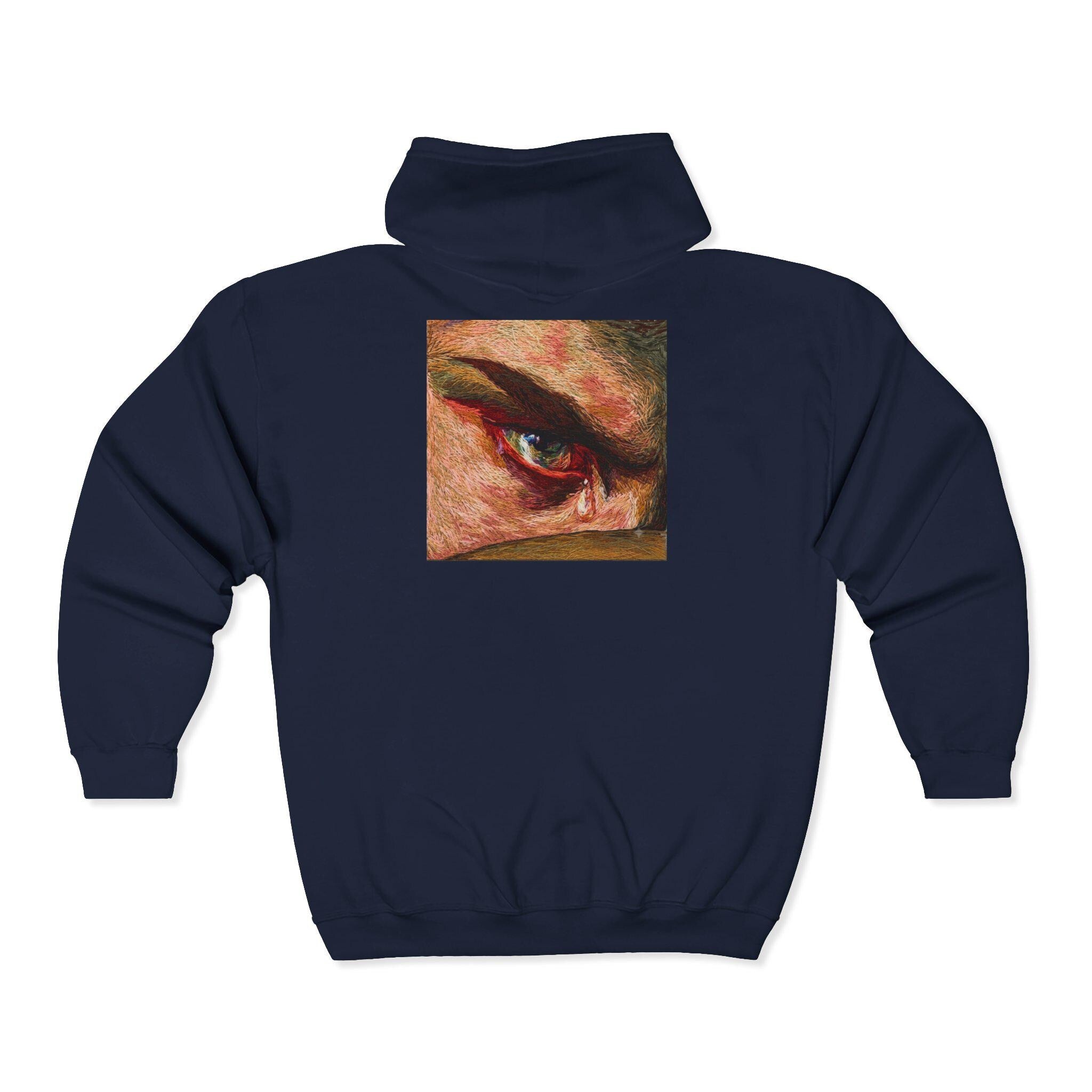 Close-Up Painted Eye Hoodie | Full Zip Hooded Sweatshirt