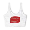 Red Speech Bubble Quote Polyester Sports Bra | Motivational Text Activewear