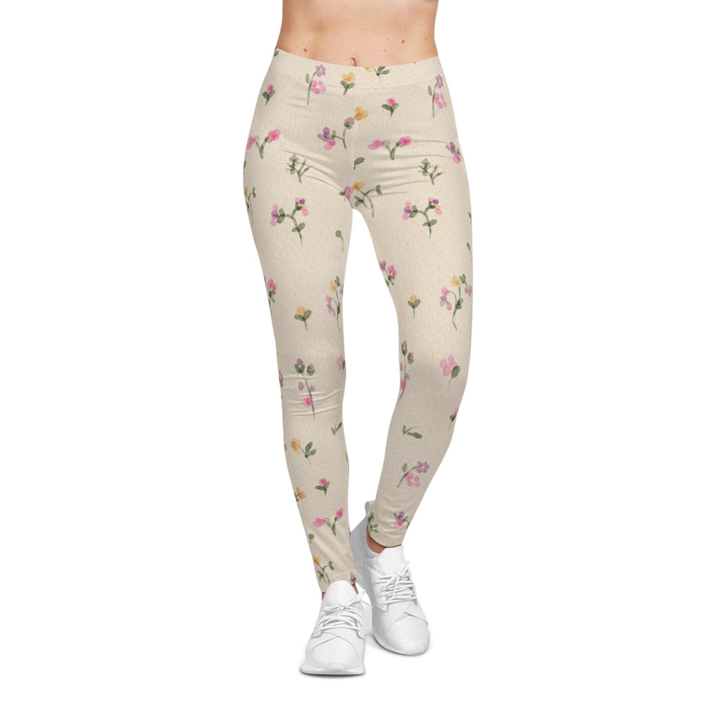 Vintage Wildflower Pattern Leggings | Floral All-Over Print