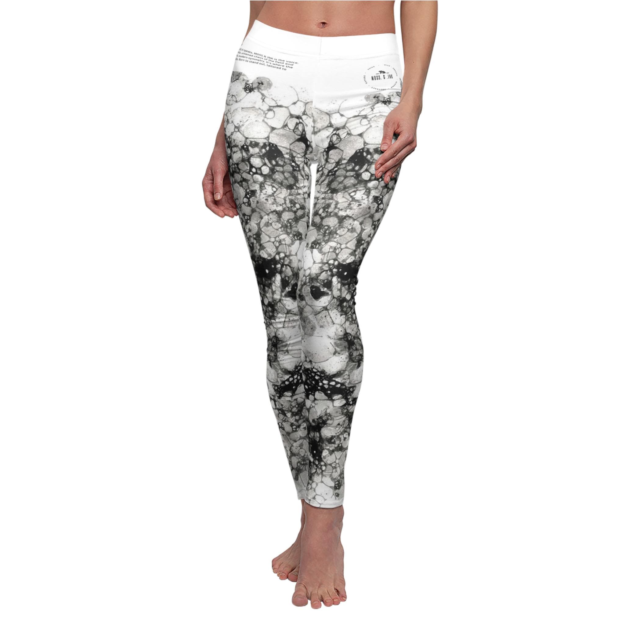 Black White Bubble Marble Leggings | Leggings