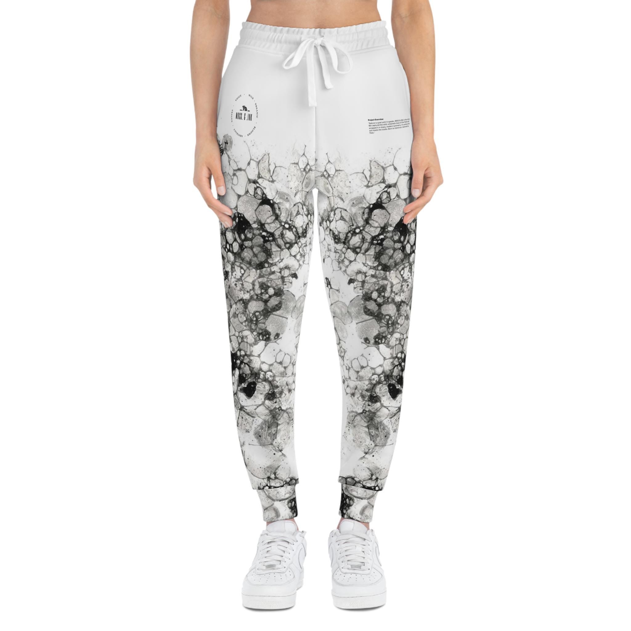 Black Marble Bubble Pattern Joggers | Athletic Joggers