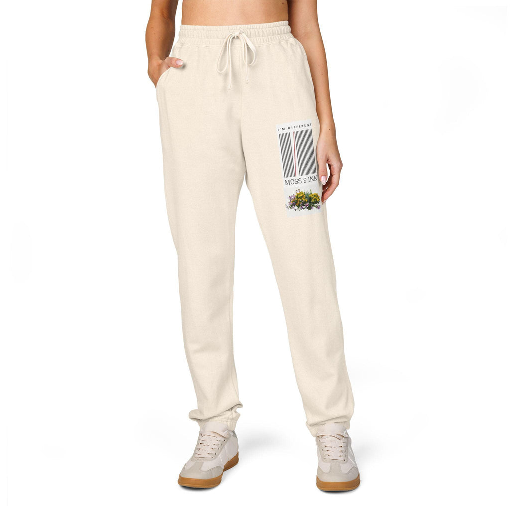Floral Window Pane Sweatpants | Cream Fleece Joggers