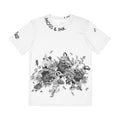 Botanical Collage Tee | Sunflowers, Birds, Butterflies, Black Ink Design