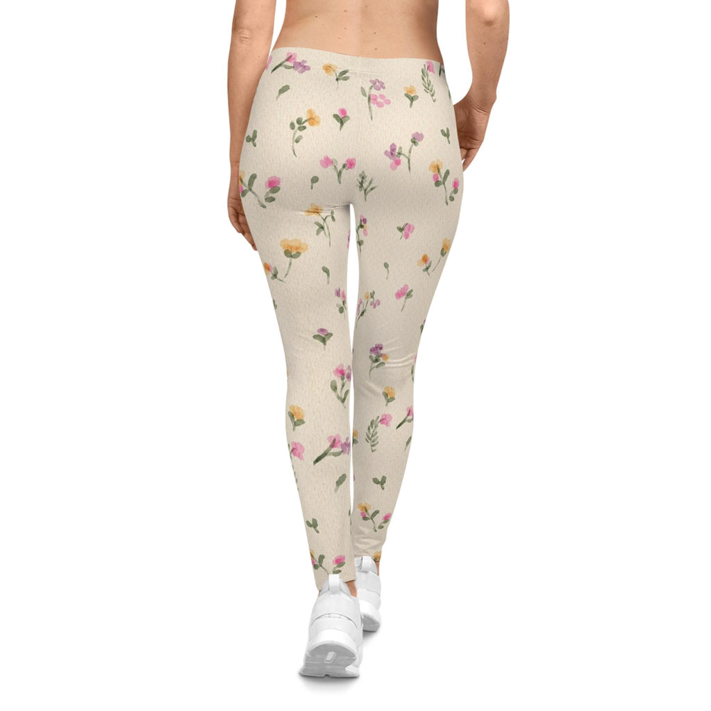 Vintage Wildflower Pattern Leggings | Floral All-Over Print