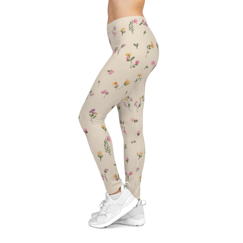 Vintage Wildflower Pattern Leggings | Floral All-Over Print