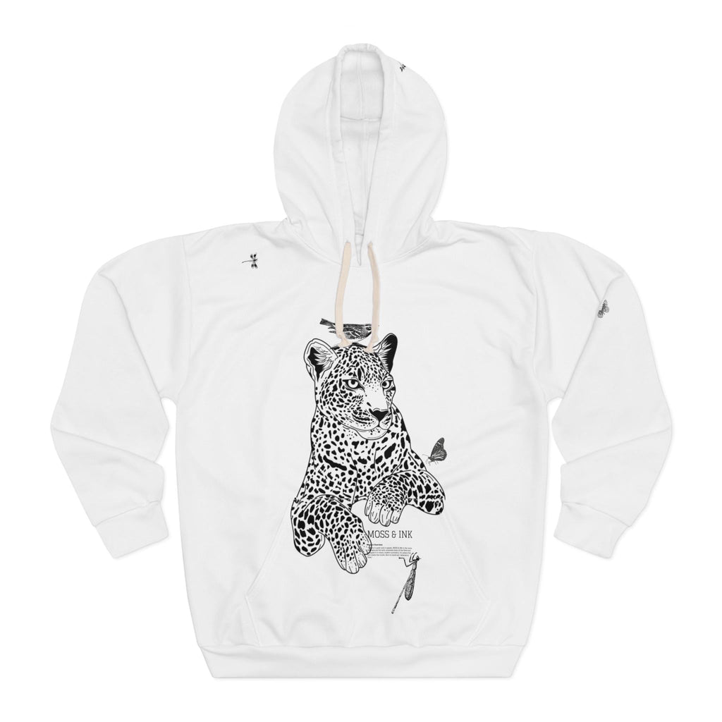 Leopard and Crocodile Illustration Hoodie | Wildlife Sketch Pullover