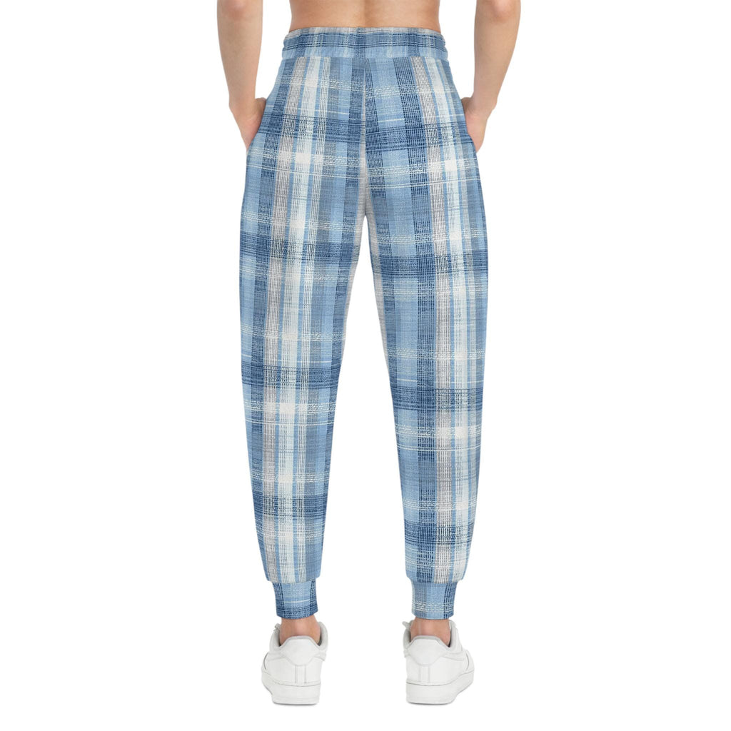 Blue Plaid Joggers | Light Blue Tartan Athletic Joggers