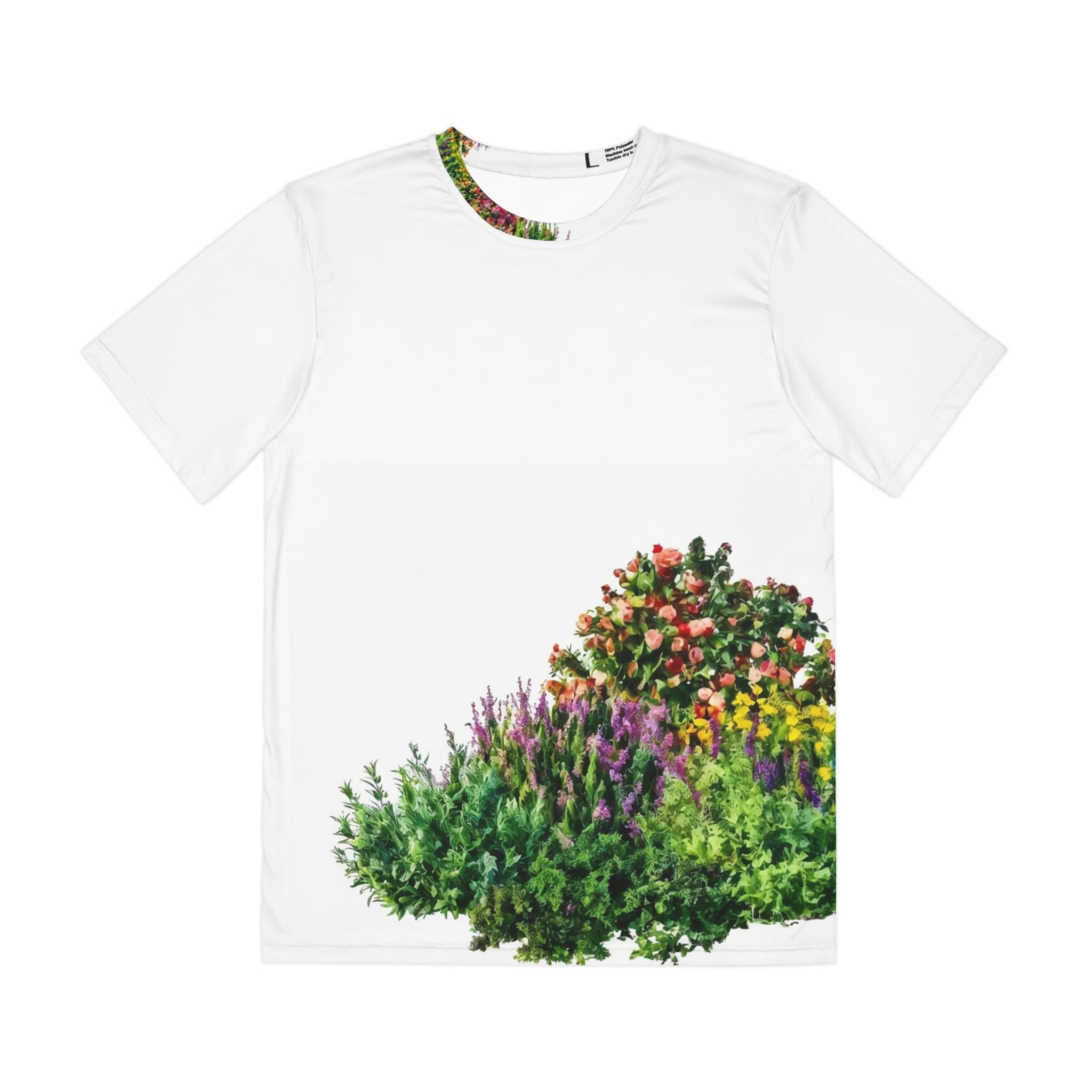 Colorful Garden Floral Print Tee | Wildflower Landscape Shirt