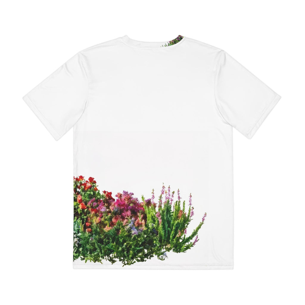Colorful Garden Floral Print Tee | Wildflower Landscape Shirt