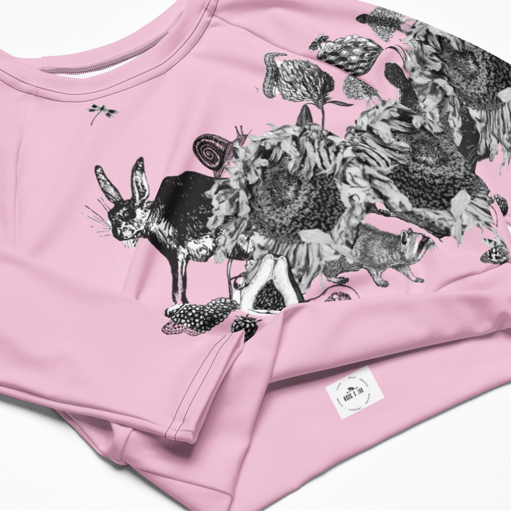 Recycled long-sleeve crop top
