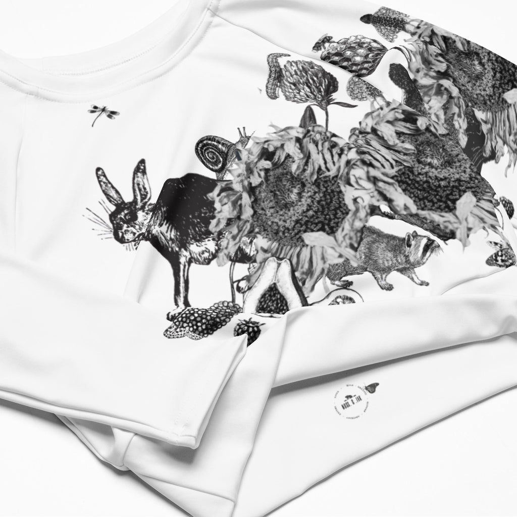 Recycled long-sleeve crop top