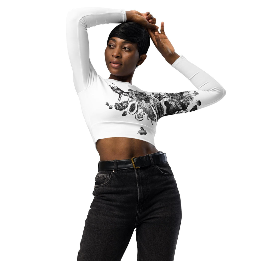 Recycled long-sleeve crop top