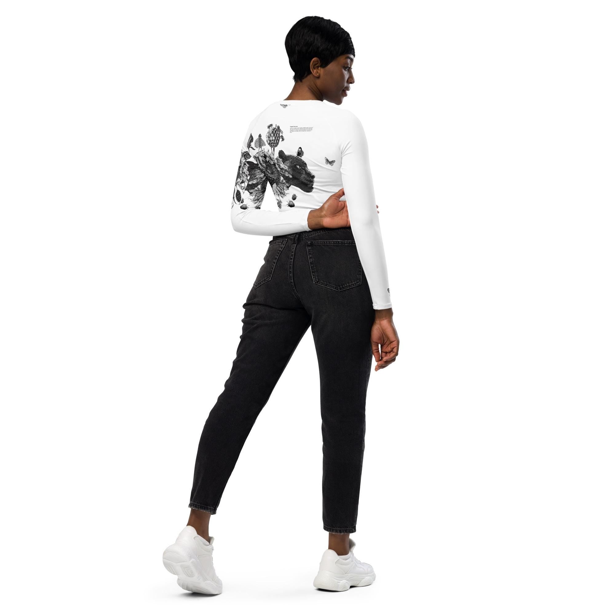 Recycled long-sleeve crop top
