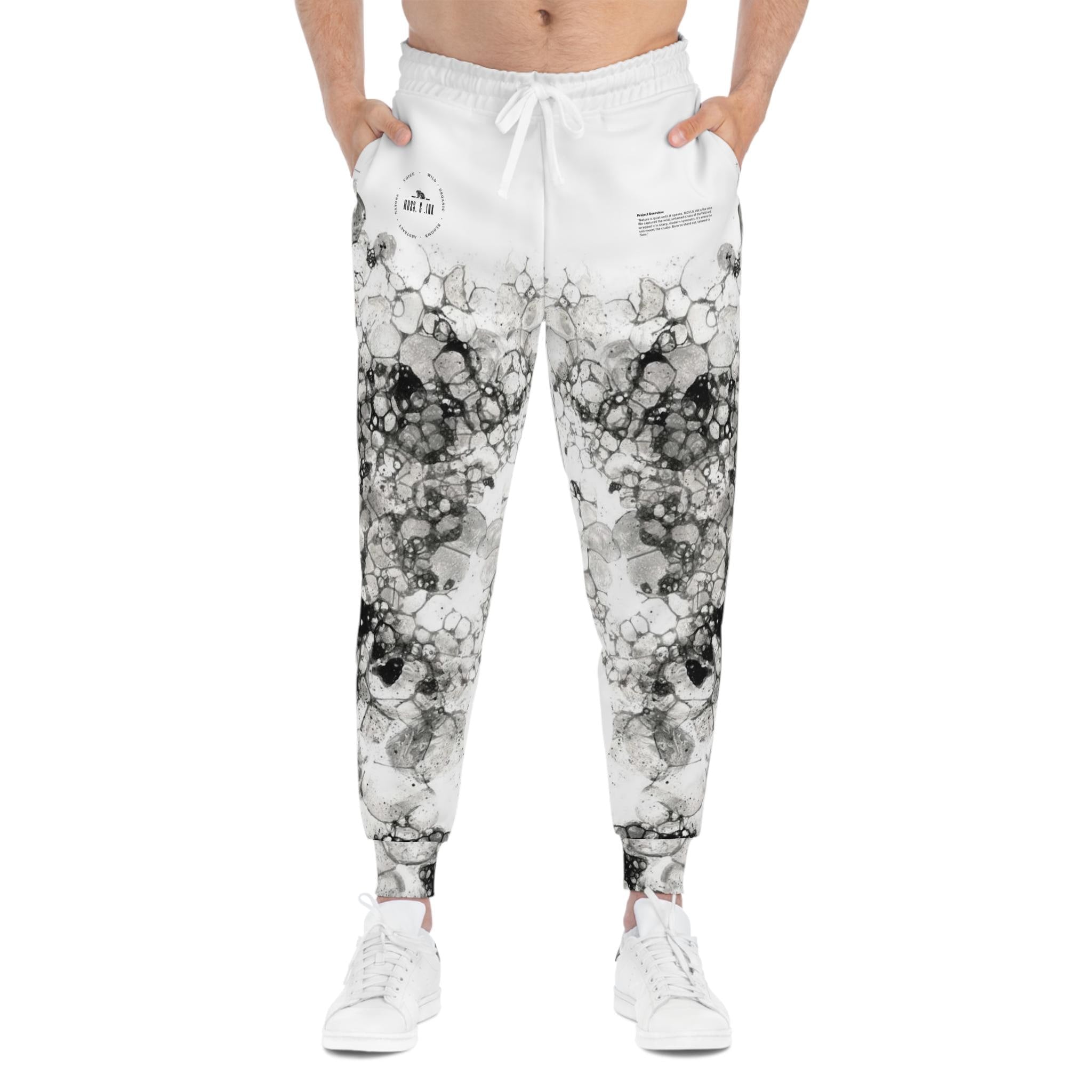 Black Marble Bubble Pattern Joggers | Athletic Joggers