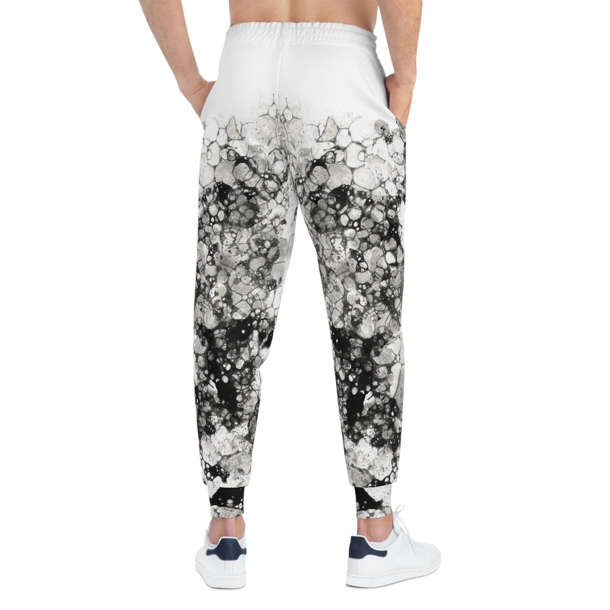 Black Marble Bubble Pattern Joggers | Athletic Joggers