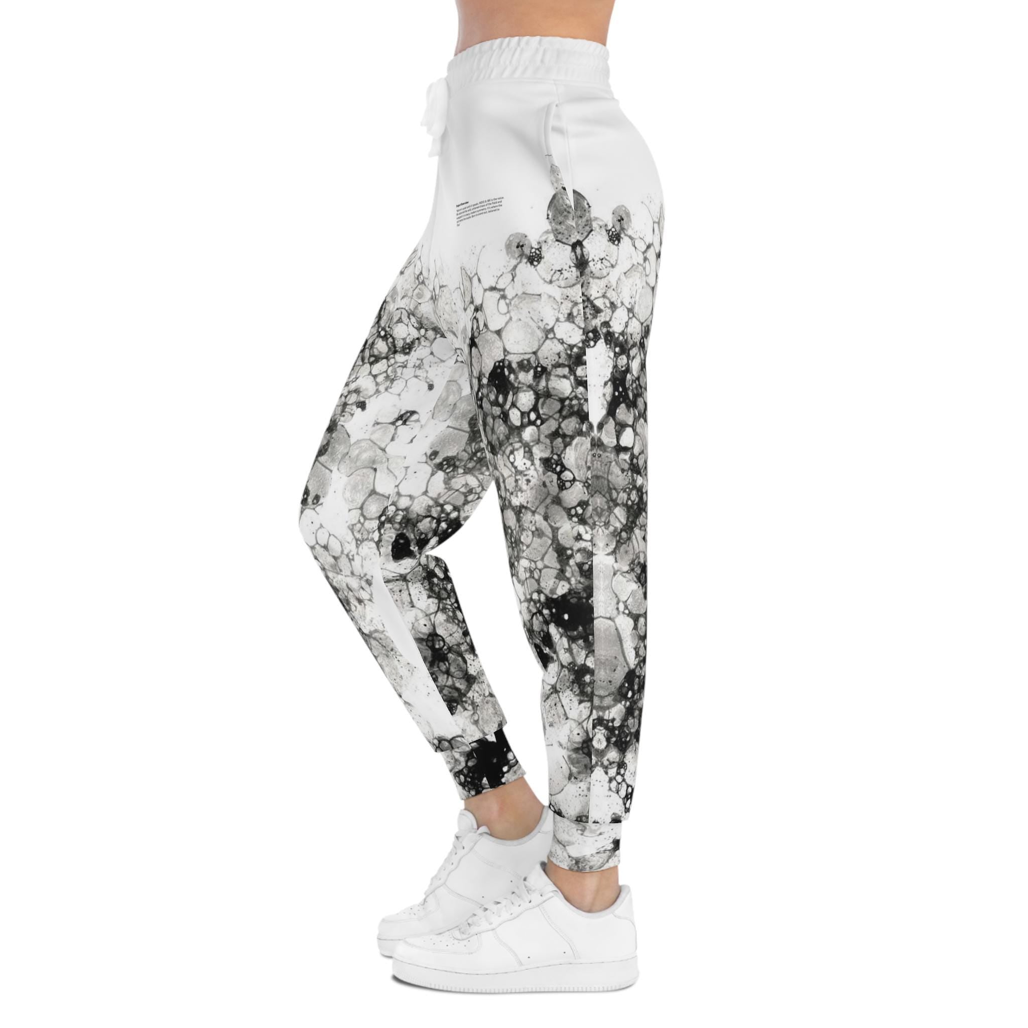 Black Marble Bubble Pattern Joggers | Athletic Joggers