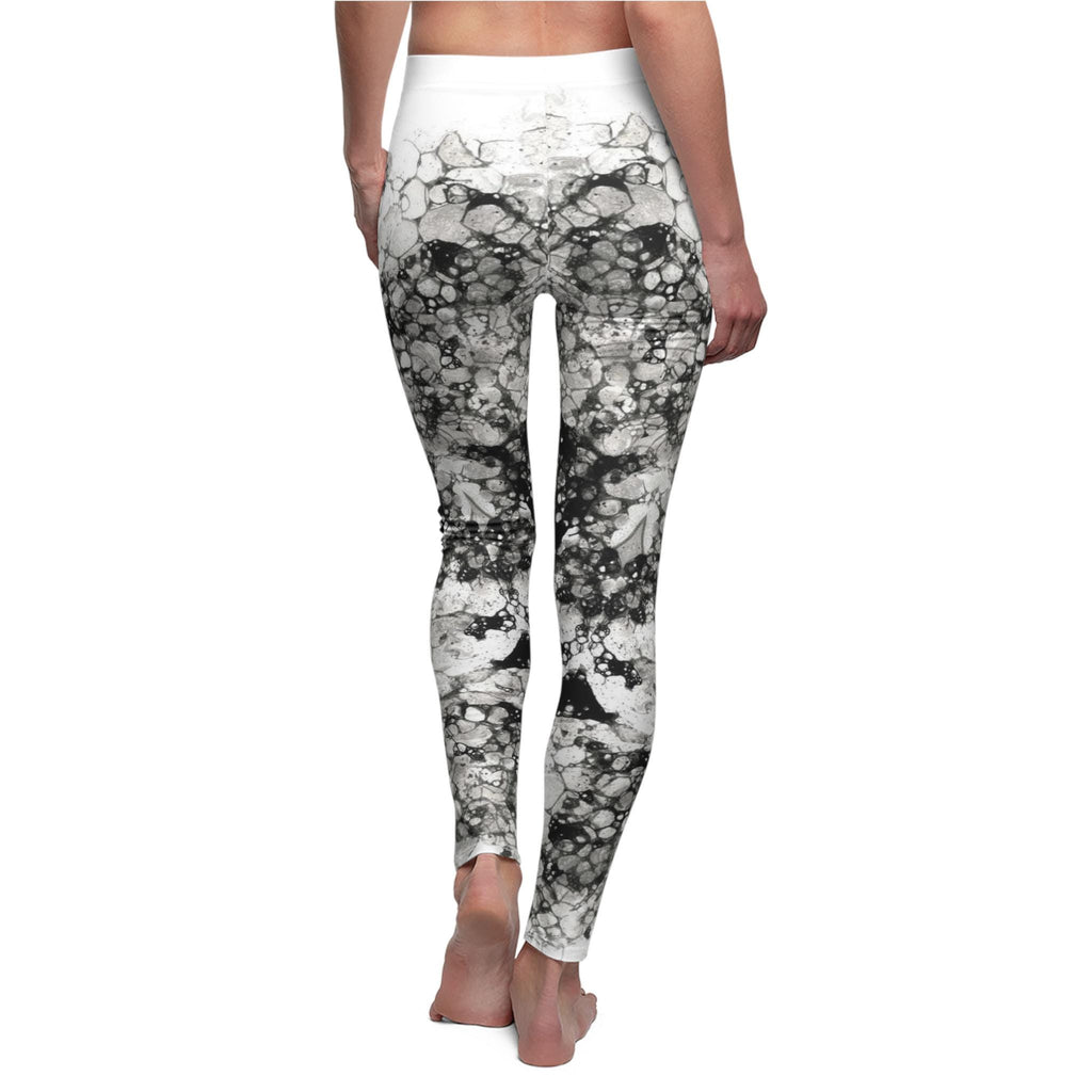 Black White Bubble Marble Leggings | Leggings
