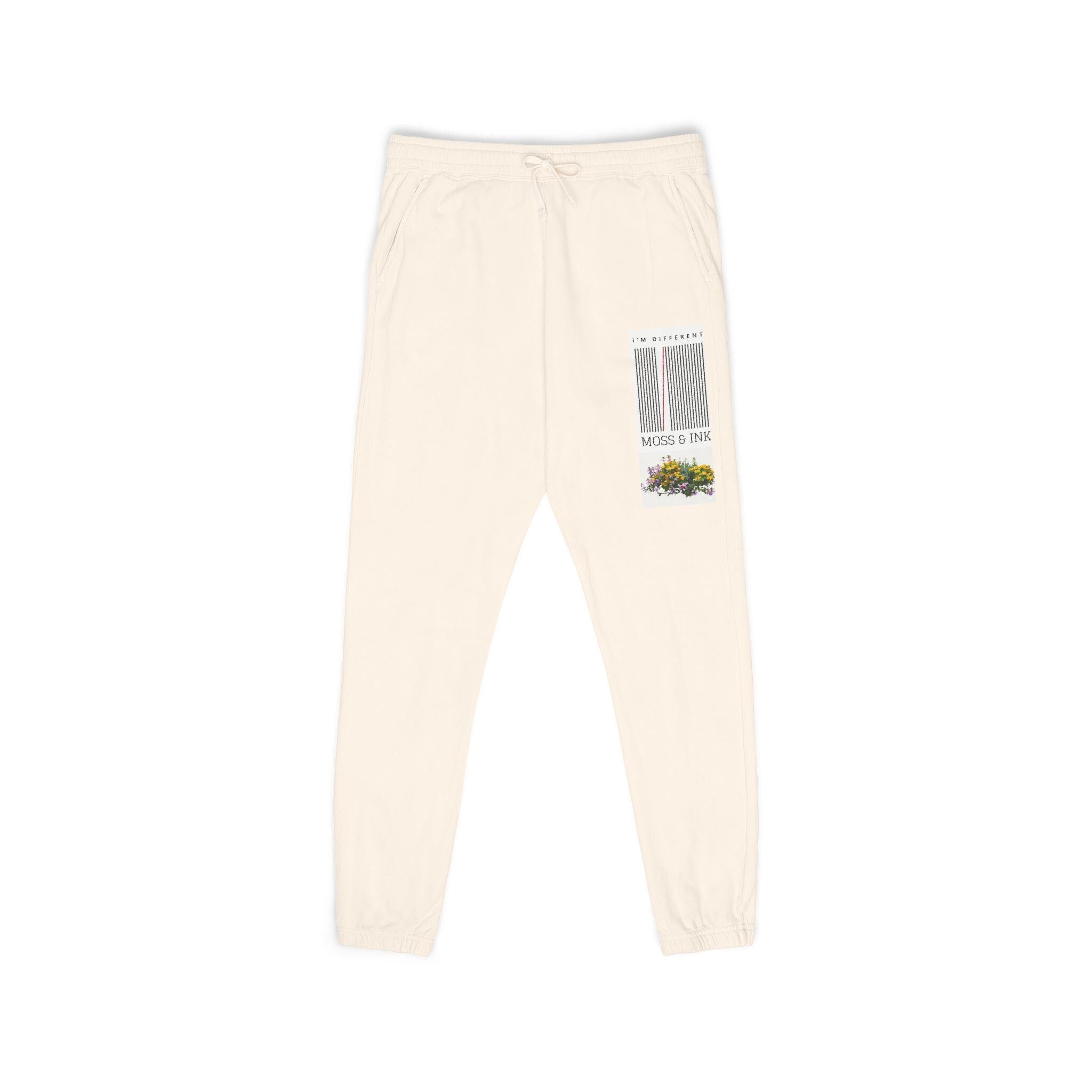 Floral Window Pane Sweatpants | Cream Fleece Joggers