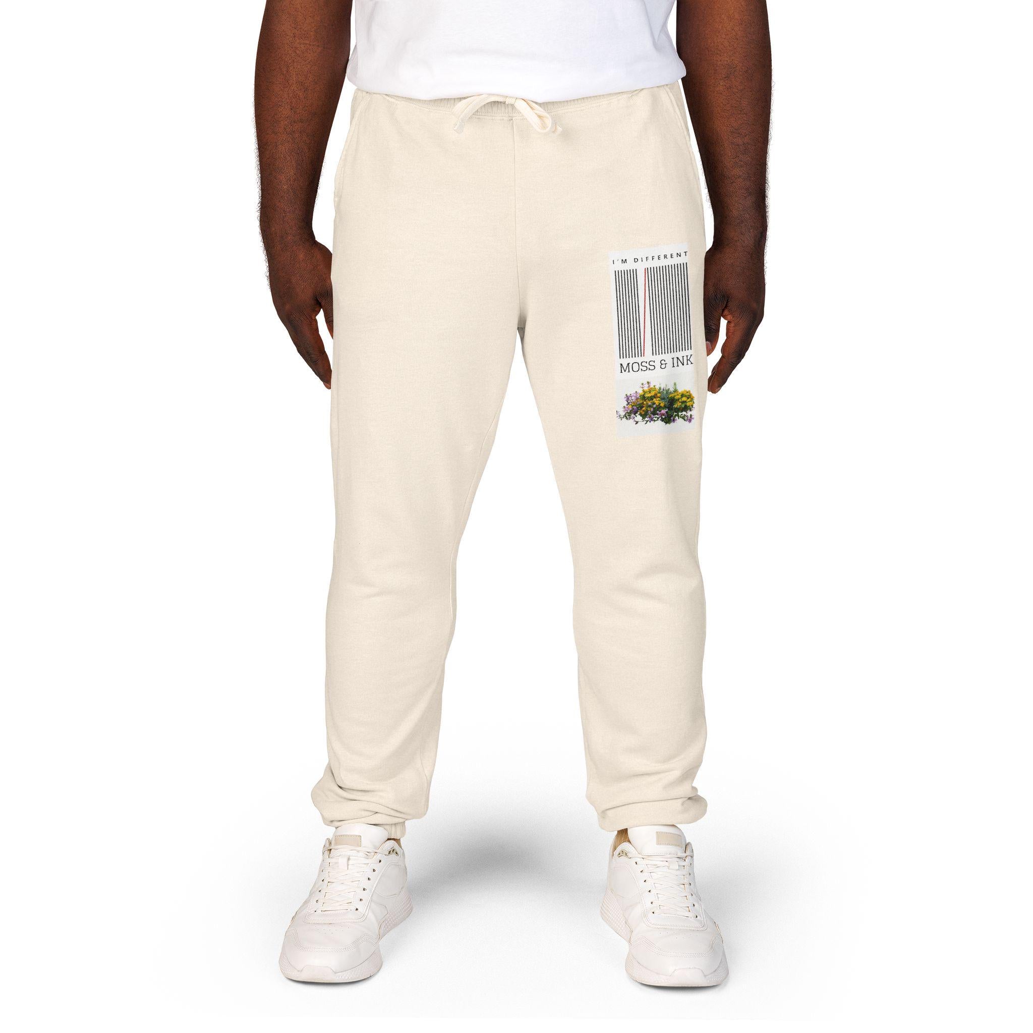 Floral Window Pane Sweatpants | Cream Fleece Joggers