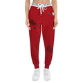 Japanese Ink Sketches Athletic Joggers | Red All-Over Print