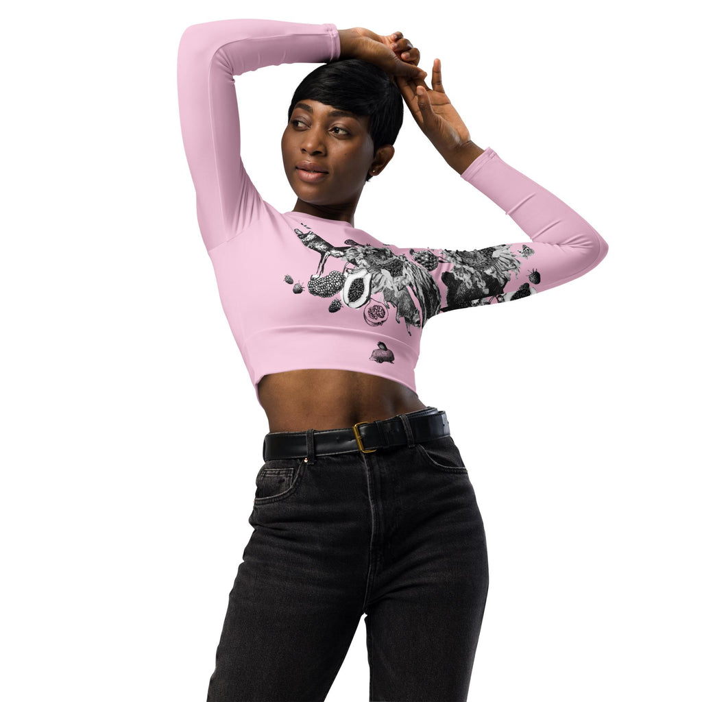 Recycled long-sleeve crop top