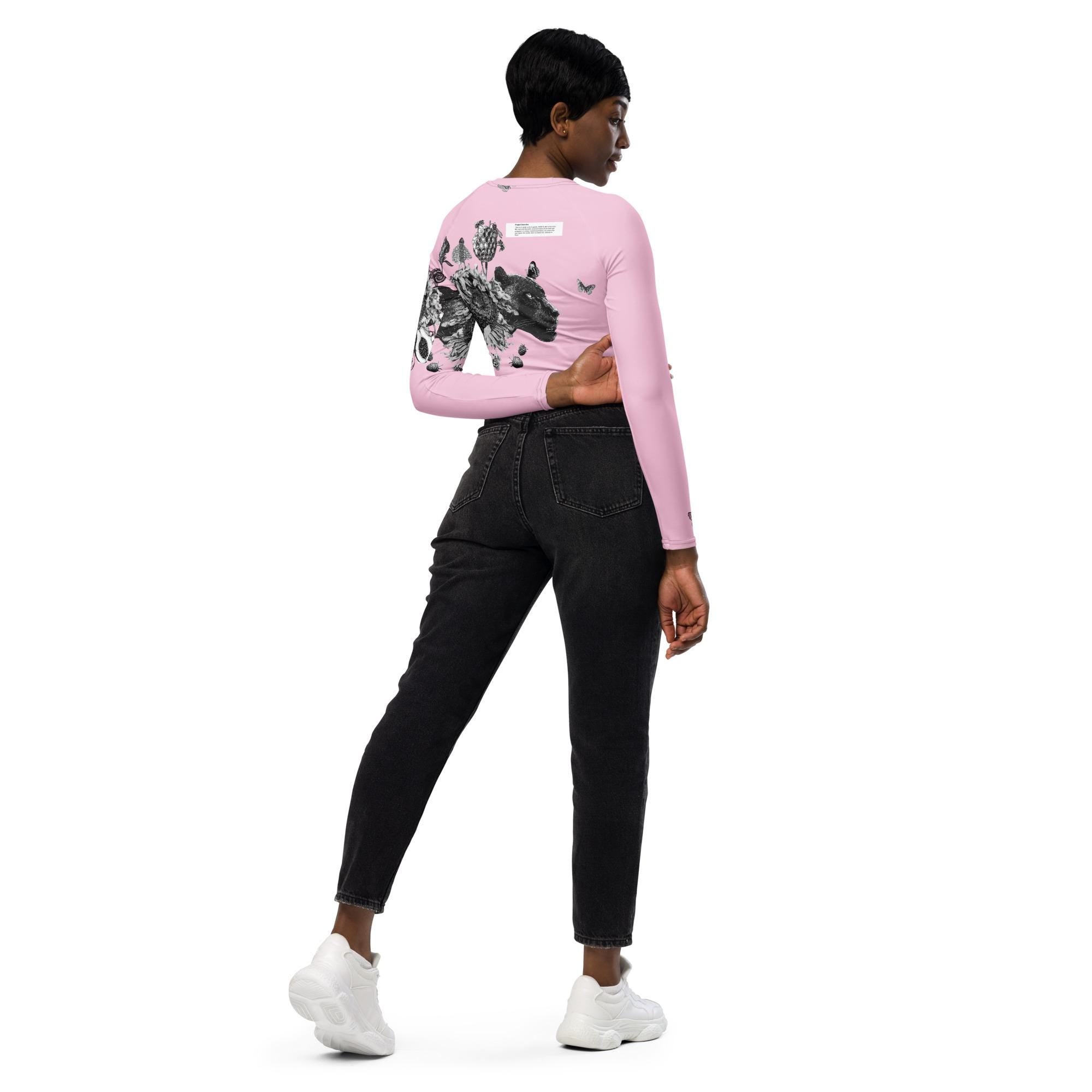 Recycled long-sleeve crop top