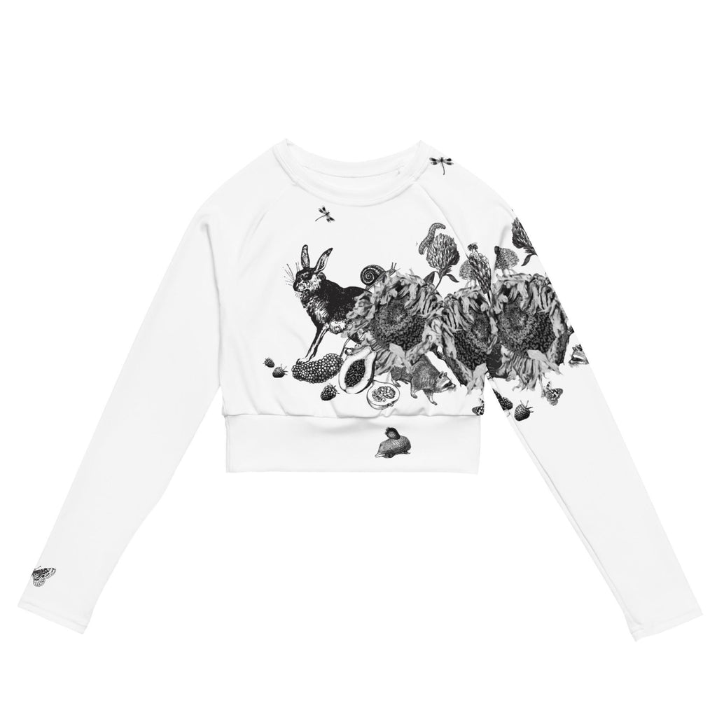Recycled long-sleeve crop top